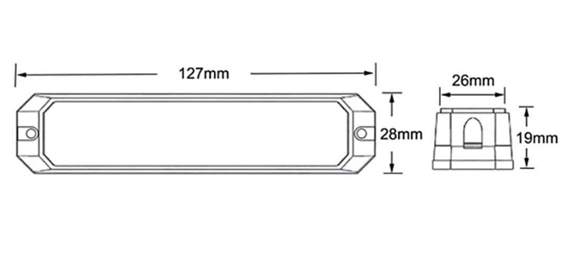 5" Low Profile Strobe Light | NSB-S626AMB