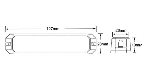 5" Low Profile Amber/Blue Strobe Light | NSB-S626AB