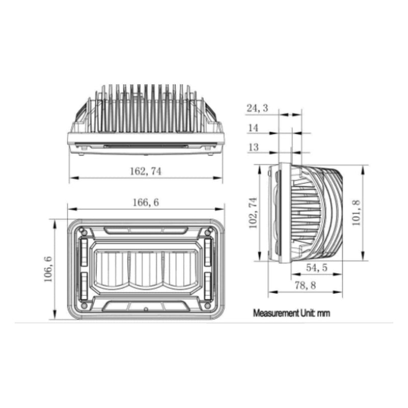 4" x 6" SAE/DOT Sealed Beam Replacement Headlight - High Beam | NRH46HB