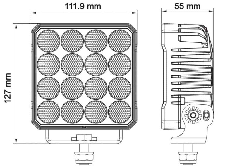 NHI16F 4.5" Square High Intensity - Work Flood