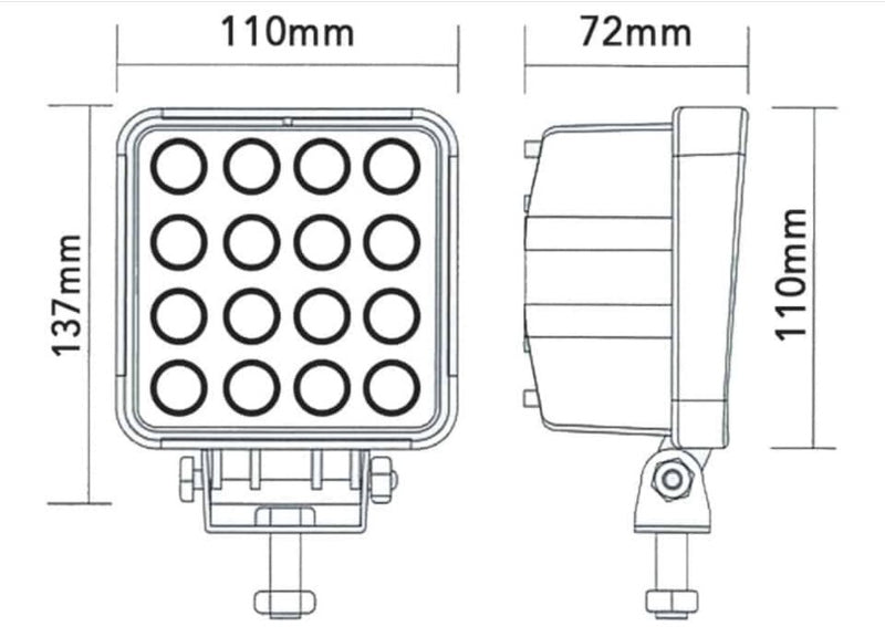 N1748 - 4" Square - 60° Flood