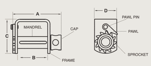 Standard Bottom Mount C Track Slider 7mm Web Winch